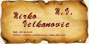 Mirko Velkanović vizit kartica